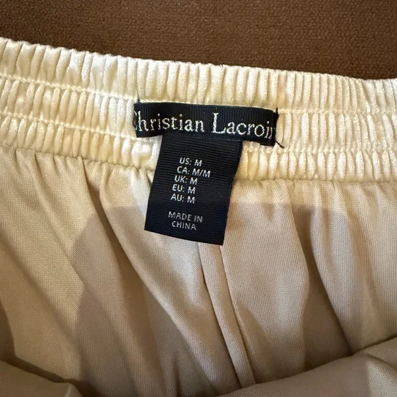 Christian Lacroix Velvet Cream Wide-Leg Pants - Picture 8 of 9